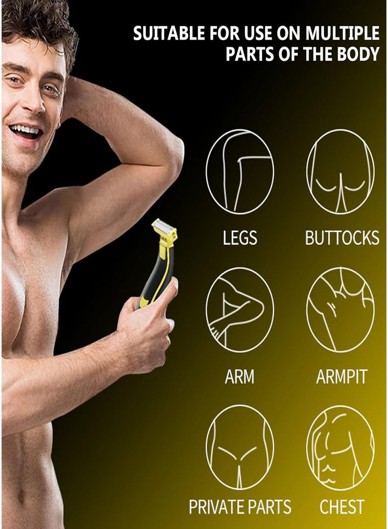 HEROCKX Trimmer & Shaver,Full body Water Wash Shaver Groomer,Rechargeable Dry Wet Waterproof,60 min Cordless Yellow,0.15 grams - Image 4